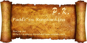 Padács Konstantina névjegykártya